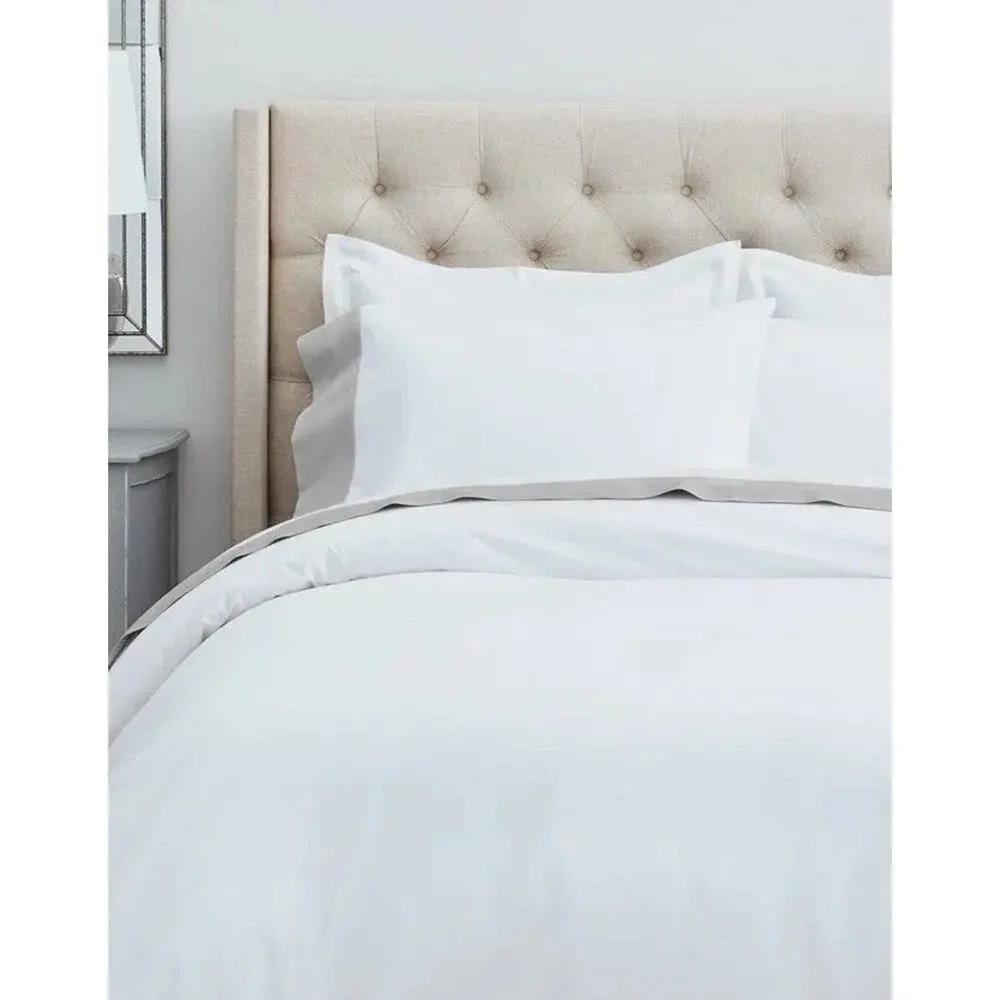 Boll & Branch Organic Cotton King Sheet Set White Pewter Trim NEW $378